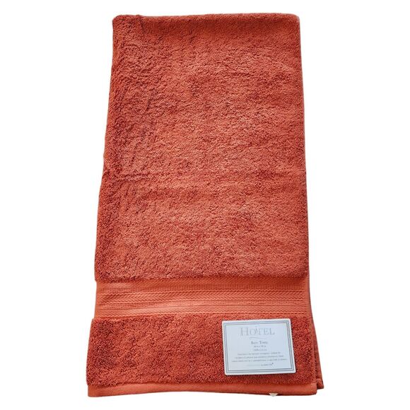 Hotel 8pc Autumnal Rust Color Cotton Towel Set 2 Bath 2 Hand 4Tip Made in Green - Picture 7 of 15